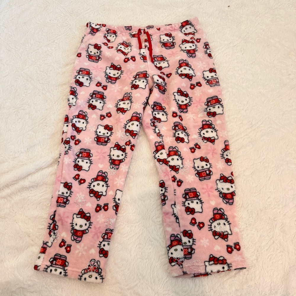 Hello Kitty Kids Pajama Bottoms with Pink and Red Accents